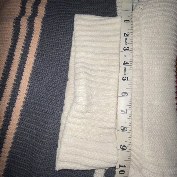 Soft Striped Cowl Neck Sweater Takara Puff Sleeve Large Acrylic & Polyester - Picture 8 of 13